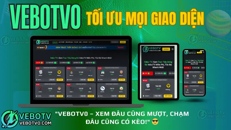 Trải nghiệm xem bóng đá tại VeboTV không quảng cáo, chất lượng Full HD, hỗ trợ mọi thiết bị.
