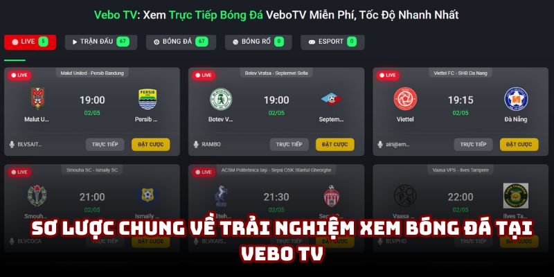 Sơ lược chung về trải nghiệm xem bóng đá tại Vebo Sơ lược chung về trải nghiệm xem bóng đá tại Vebo